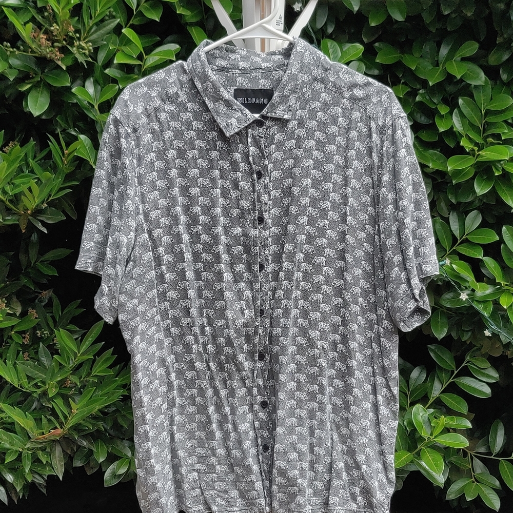 Elephant Print Button Down